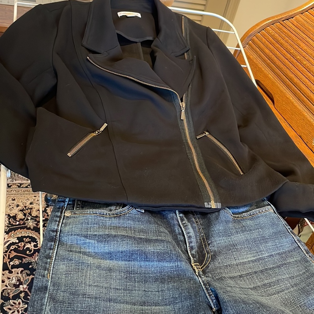 Black Polyester Cotton Blend Jacket - image 6